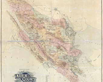 1892 Map of Marin County California