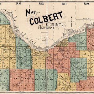 1896-Karte von Colbert County, Alabama, Sheffield