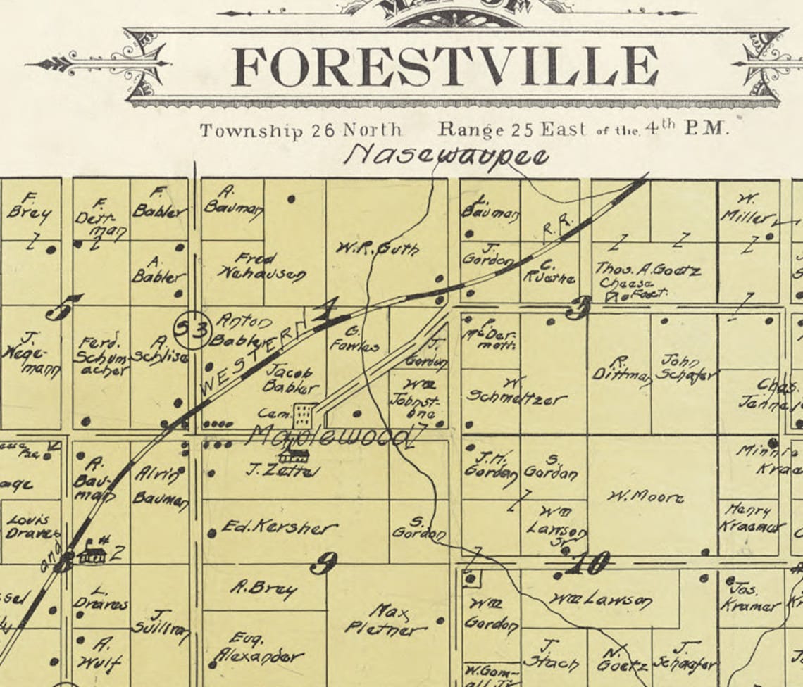1914 Map of Forestville Township Door County Wisconsin Etsy