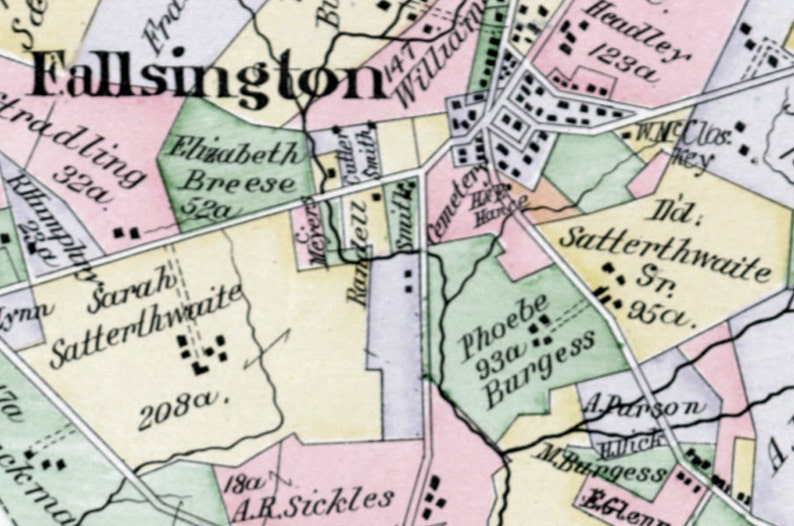1891 Map of Falls Township Bucks County Pennsylvania Etsy