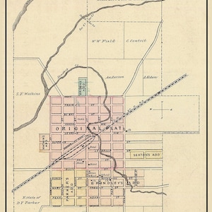 1878 Town Map of Boscobel Grant County Wisconsin