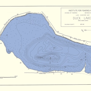 1938-Karte von Duck Lake Calhoun County MI