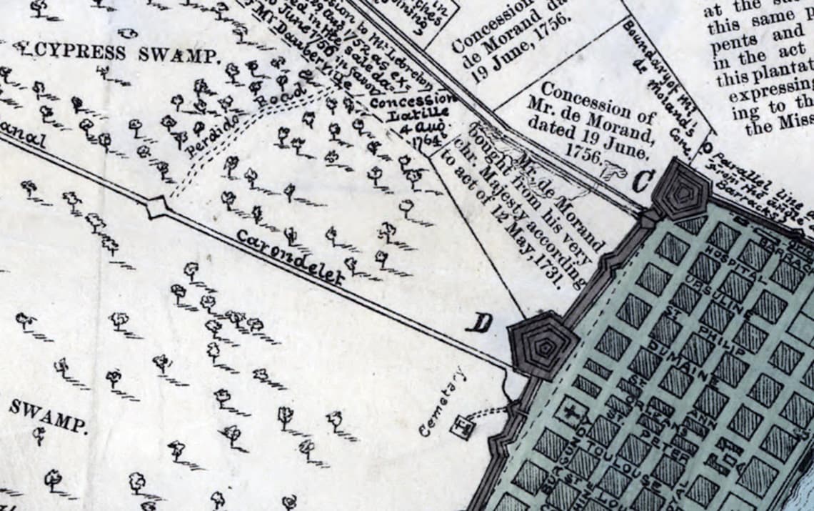 1875 Map of New Orleans Louisiana and Plantations Etsy