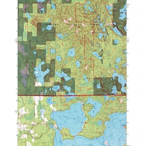 1996 Topo Karte des Little Bowstring Lake MN Chippewa National Forest