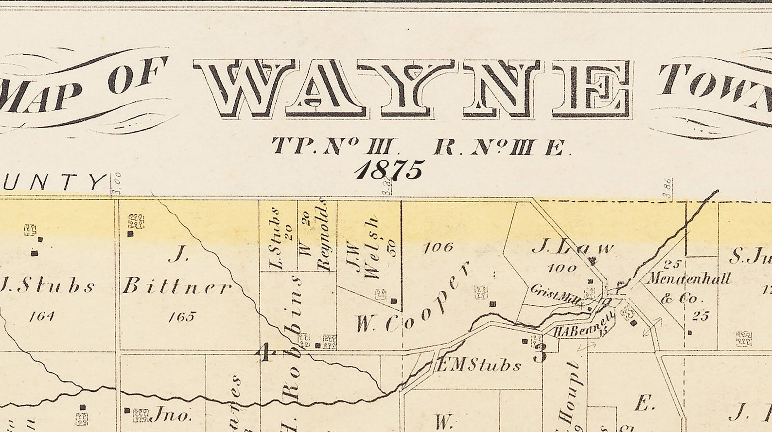 1875 Map of Wayne Township Butler County Ohio Etsy