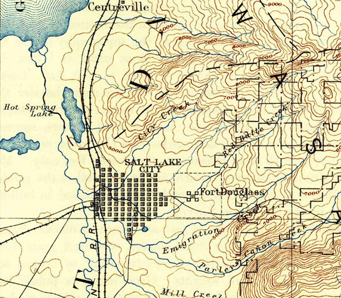 1885 Map of Salt Lake City Utah Etsy UK