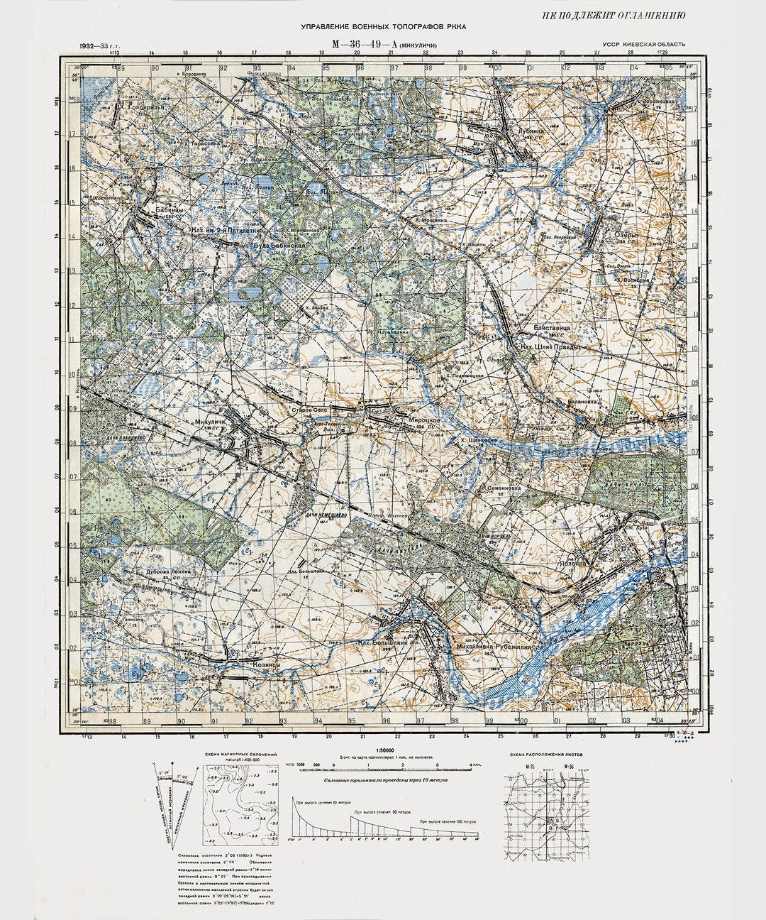 1933 Map of Irpin Kiev Oblast Ukraine Etsy