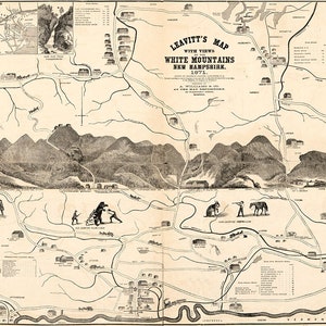 1871 Map of the White Mountains of New Hampshire