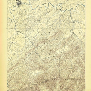 Mapa topográfico de 1886 del cuadrilátero de Knoxville Tennessee