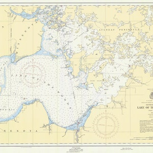 1955 Nautical Map Lake of the Woods Minnesota