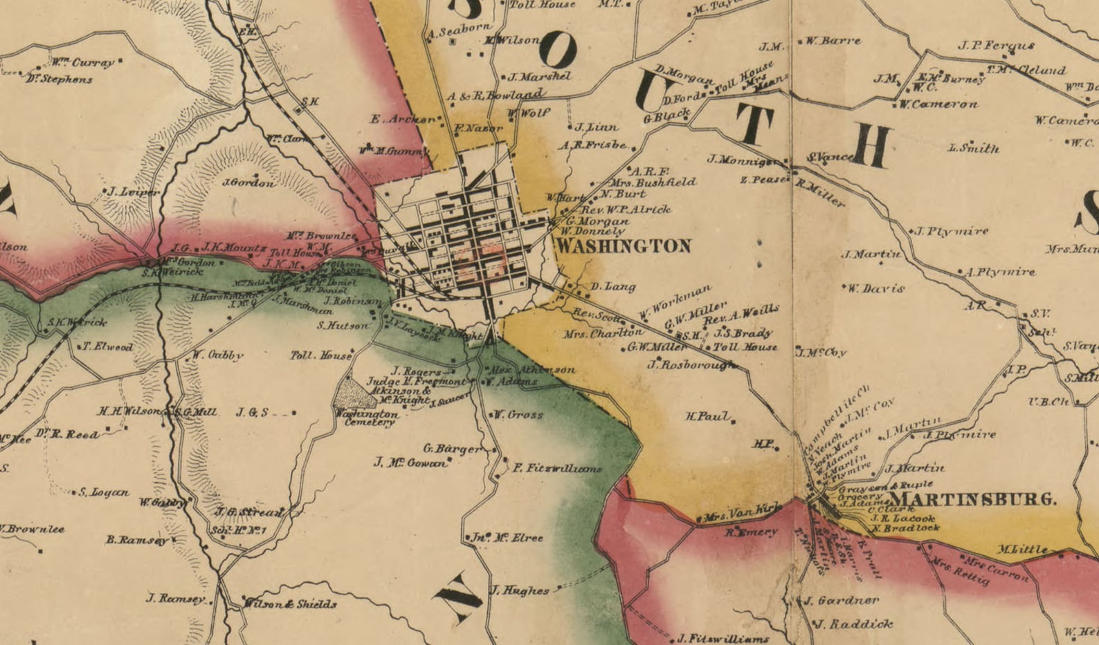 1861 Map of Washington County PA Digital File Etsy