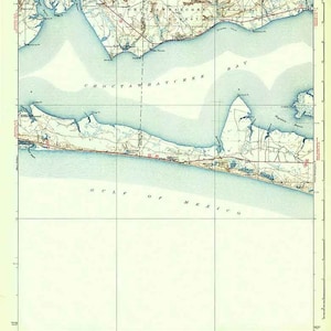 Topo-kaart uit 1938 van Villa Tasso Florida Quadrangle Destin