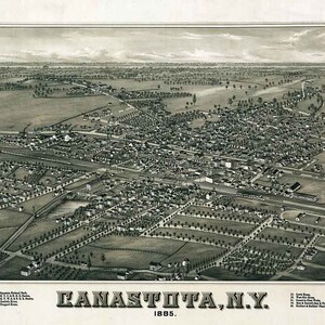 1885 Panoramakarte von Canastota New York