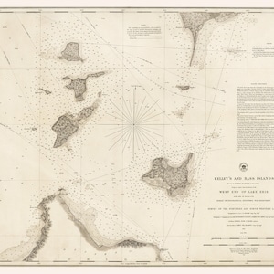 Carte de 1852 de la région de l'île du lac Érié