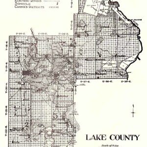 Kaart uit 1914 van de St Johns River in Lake County, Florida