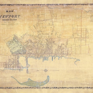 1850 Map of Newport Rhode Island