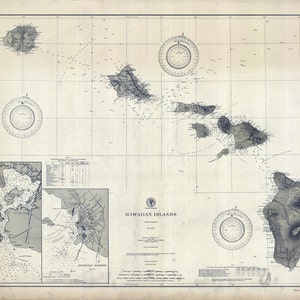 1902 Seekarte der Hawaii-Inseln