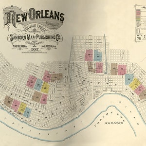 1887-Karte von New Orleans Louisiana
