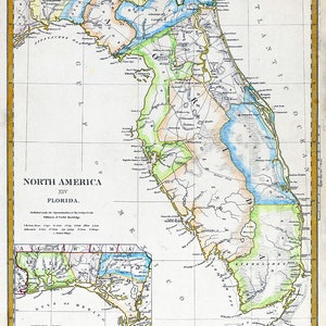 Kaart van Florida uit 1834