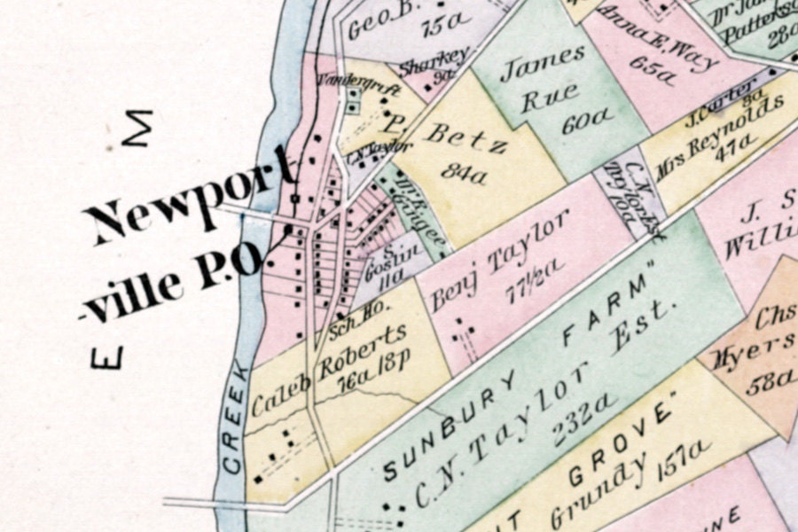 1891 Map of Bristol Township Bucks County Pennsylvania Etsy