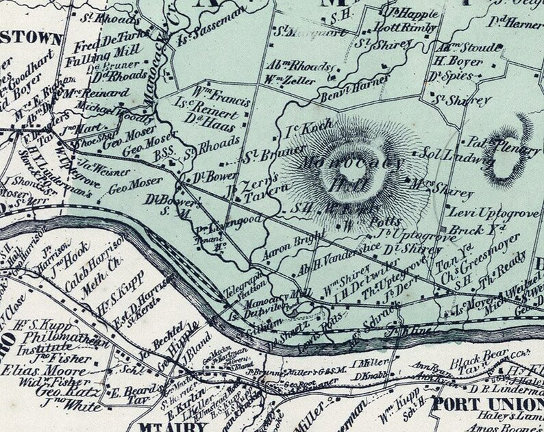 1862 Map of Earl Colebrookdale Amity and Douglass Townships Etsy