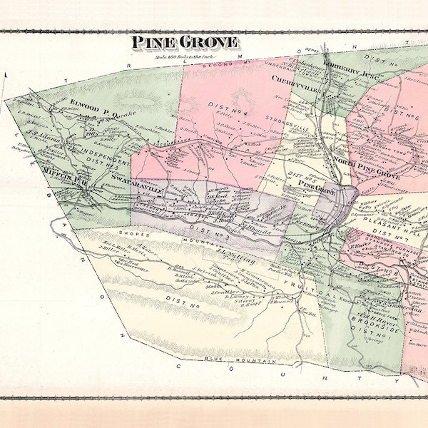 Pine Grove Pa Map Etsy
