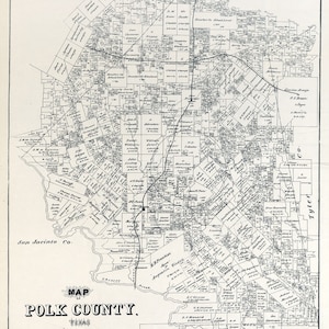 1879 Farm Line Map of Polk County Texas