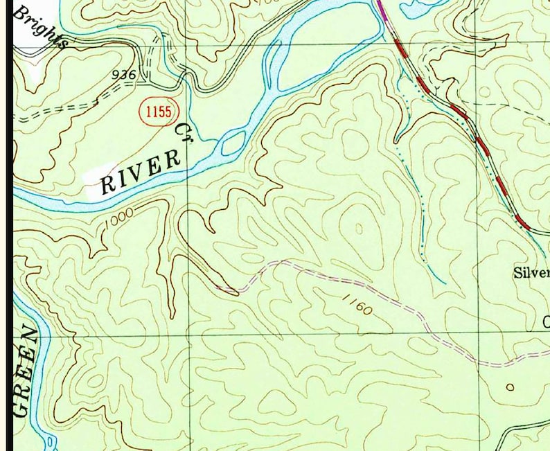 1990 Map of Lake Adger North Carolina Etsy