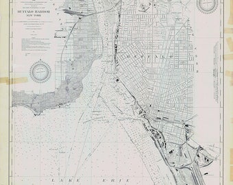 1918 Nautical Map of Buffalo Harbor New York