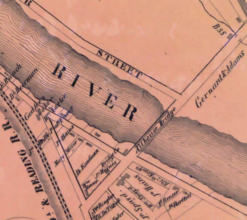 1860 Town Map of Leesport Berks County Pennsylvania Etsy