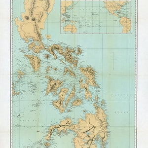 1898-Karte der Philippinen und angrenzenden Meeren