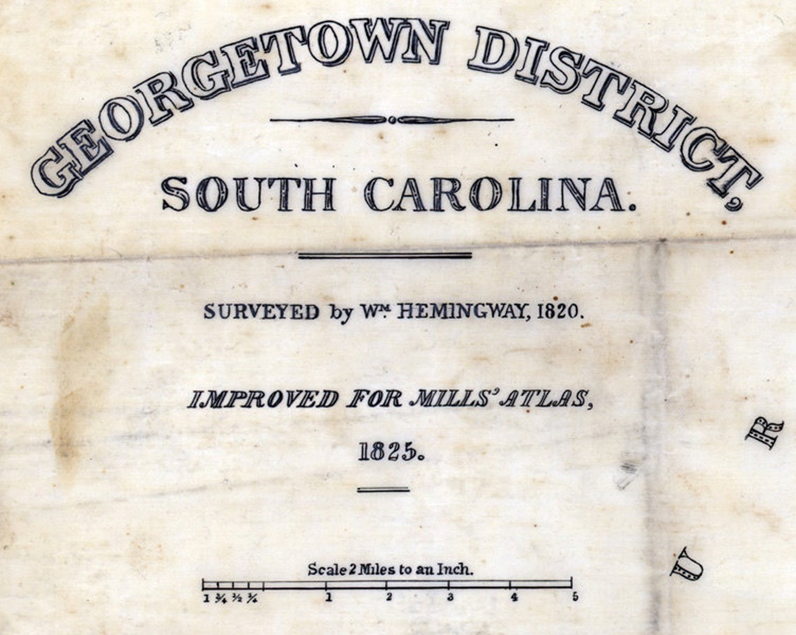 1825 Map of District county South Carolina Etsy