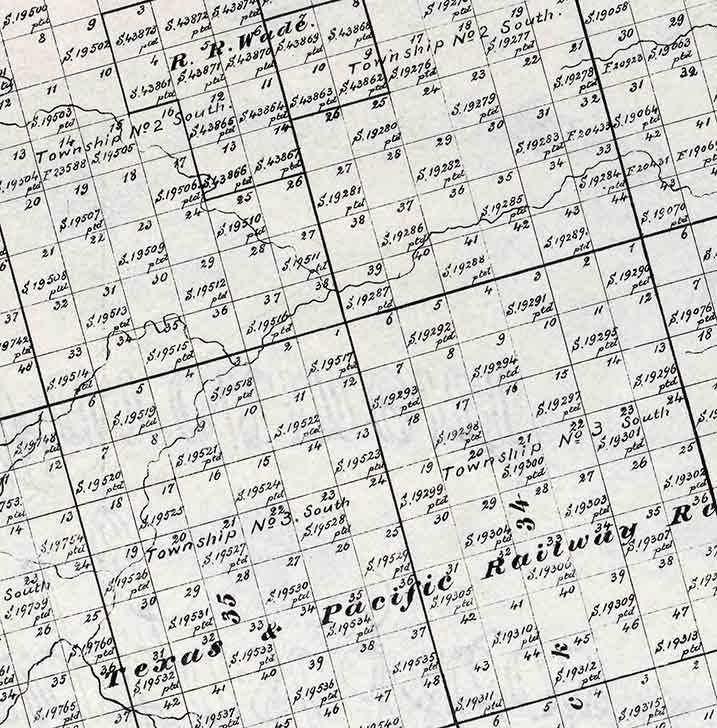 1889 Farm Line Map of Glasscock County Texas Etsy