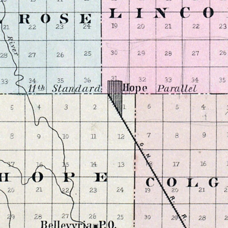 1892 Map of Steele County North Dakota Giclée Art & Collectibles