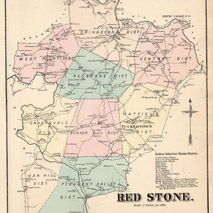 1872 Map of Red Stone Township Fayette County PA