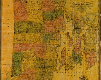 1831 Map of The State of Rhode Island