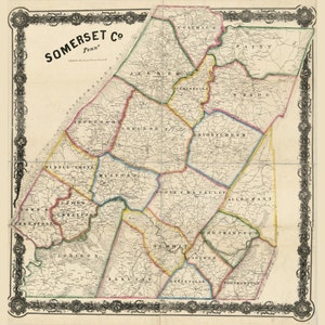 1860 Carte du comté de Somerset, Pennsylvanie