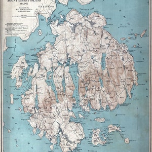 1893 Map of Mount Desert Island Maine