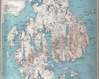 1893 Map of Mount Desert Island Maine