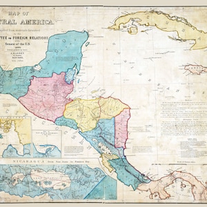 Carte 1856 de l'Amérique centrale