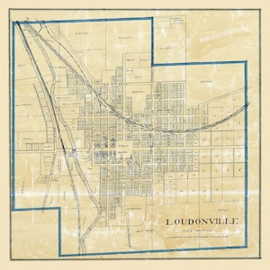 1897 Town Map of Loudonville Ashland County Ohio