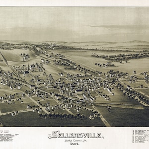 1894 Aerial Map Of Bucks County Etsy Il Aan5 