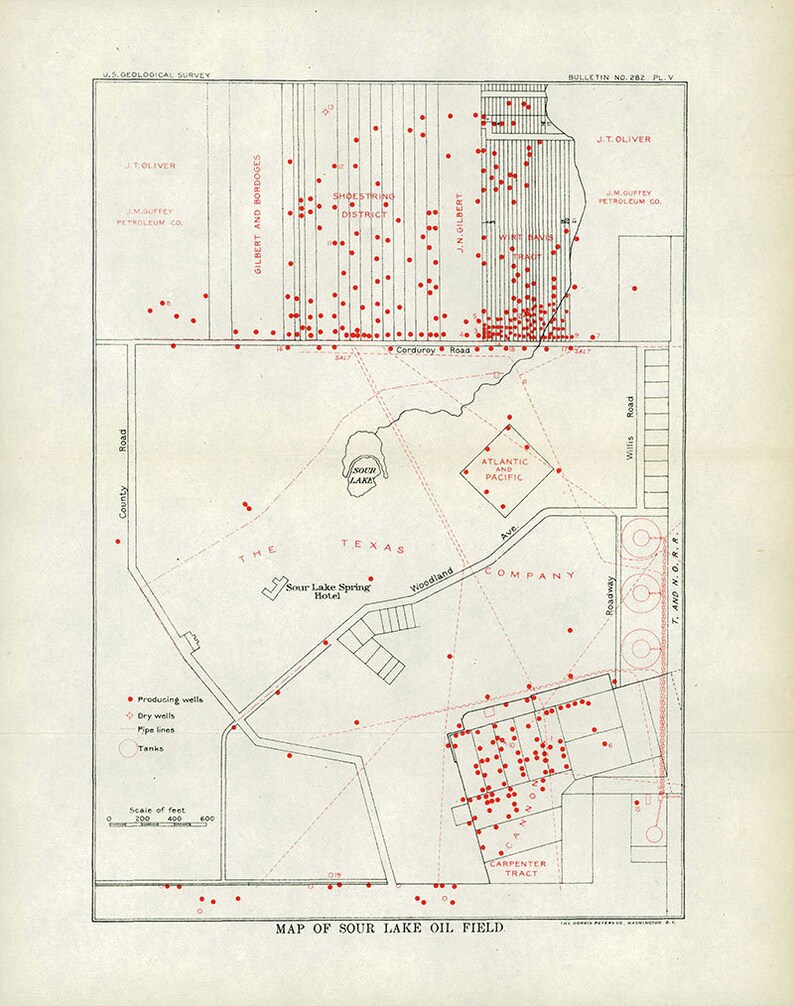 1906 Map of Sour Lake Oil Field Texas Etsy