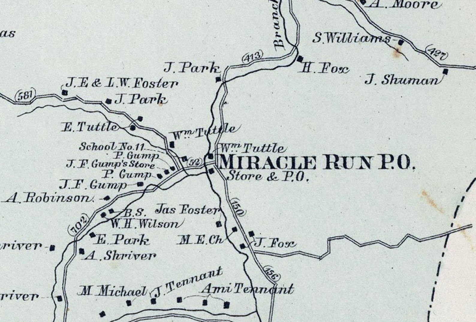 1886 Map of Battelle Township Monongalia County West Virginia Etsy