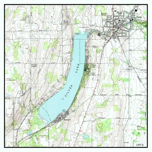1972 : carte de Silver Lake, New York