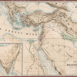 1872 Map of the Middle East during biblical times