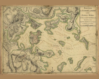 1775 Map of Boston and its Harbour