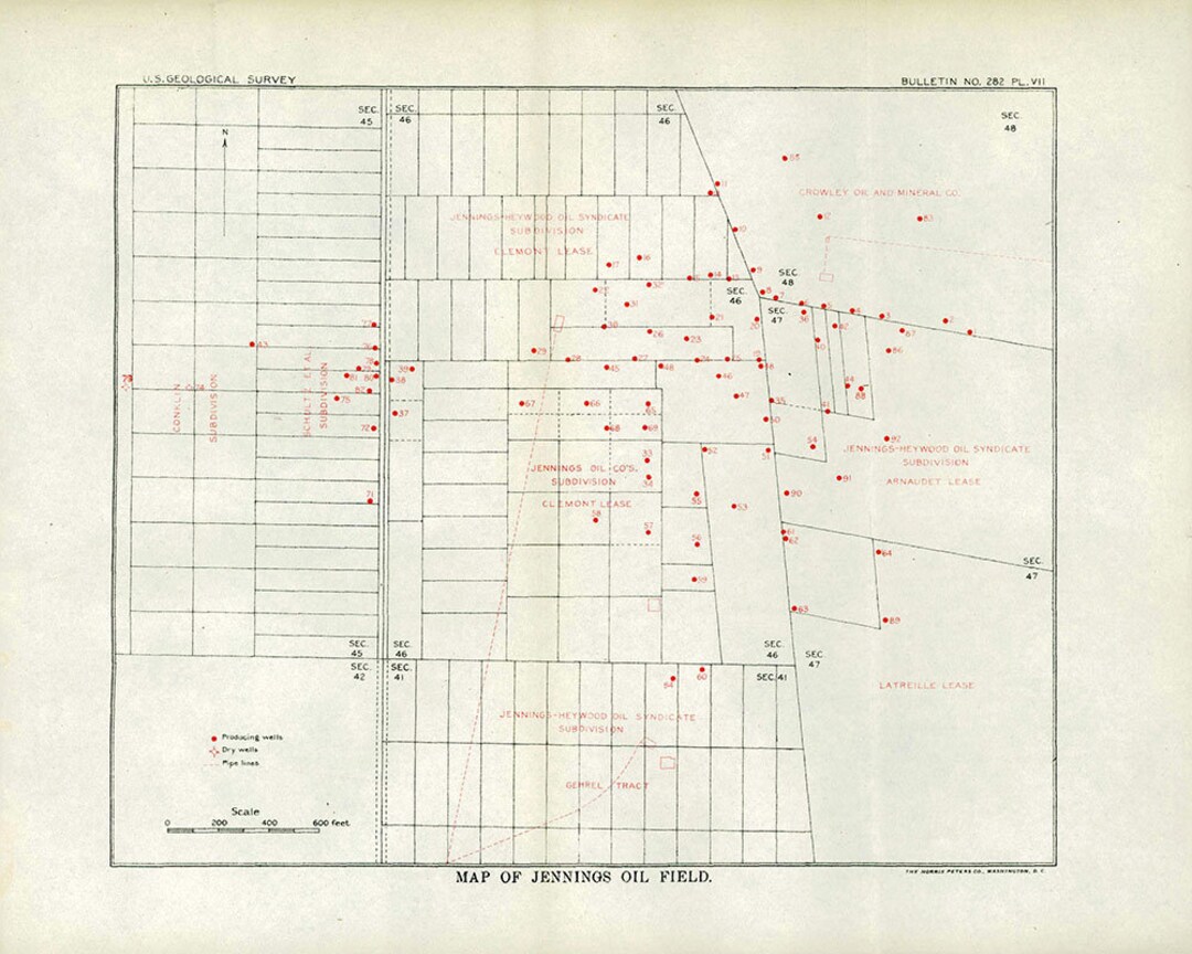 1906 Map of the Jennings Oil Field Texas Etsy
