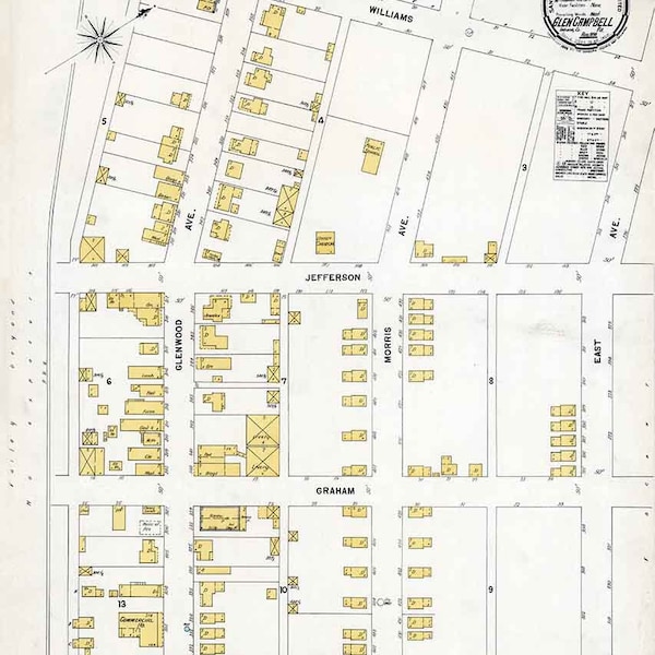 1898 Town Map of Glen Campbell Indiana County Pennsylvania