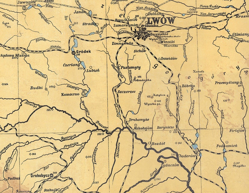 1894 Map of Galicia and Lodomeria Carpathian Mountains image 4